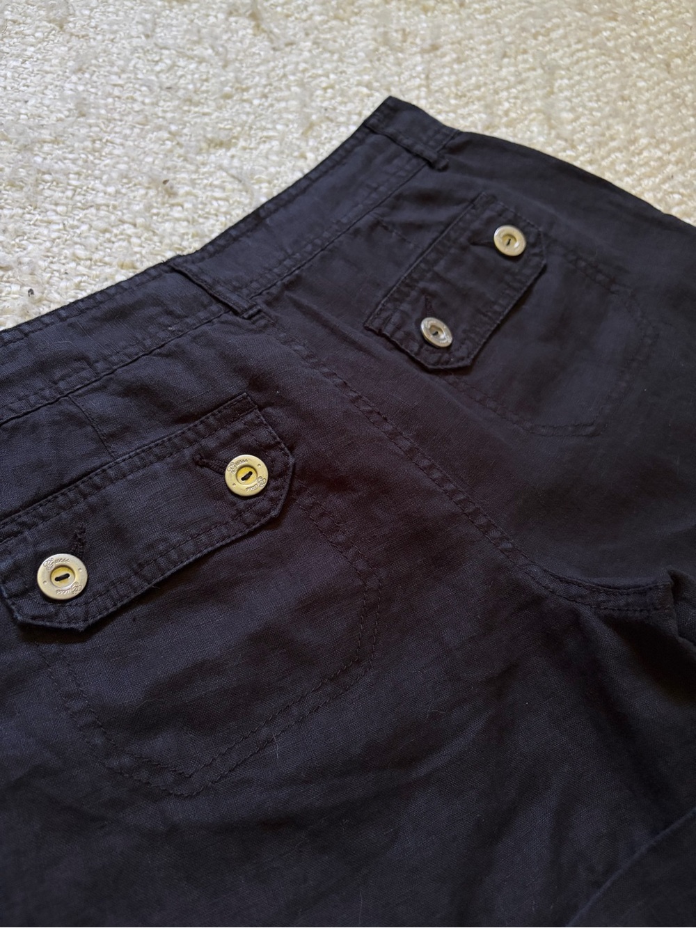 💕GUESS WOMENS SIZE 1 BLACK LINEN SHORTS - Picture 12 of 14